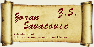 Zoran Savatović vizit kartica